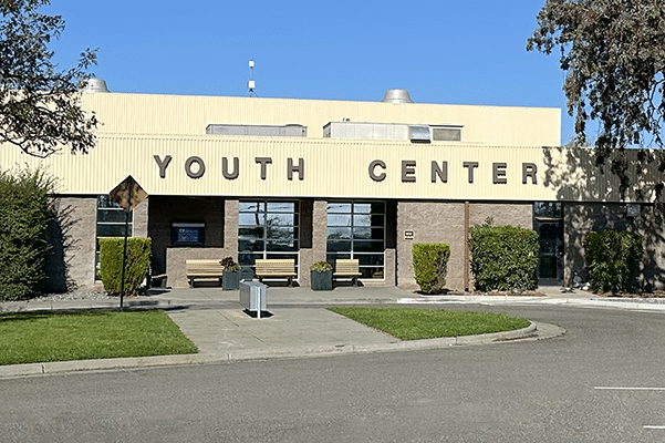 Photo of the front entrance of the Travis AFB Youth Center